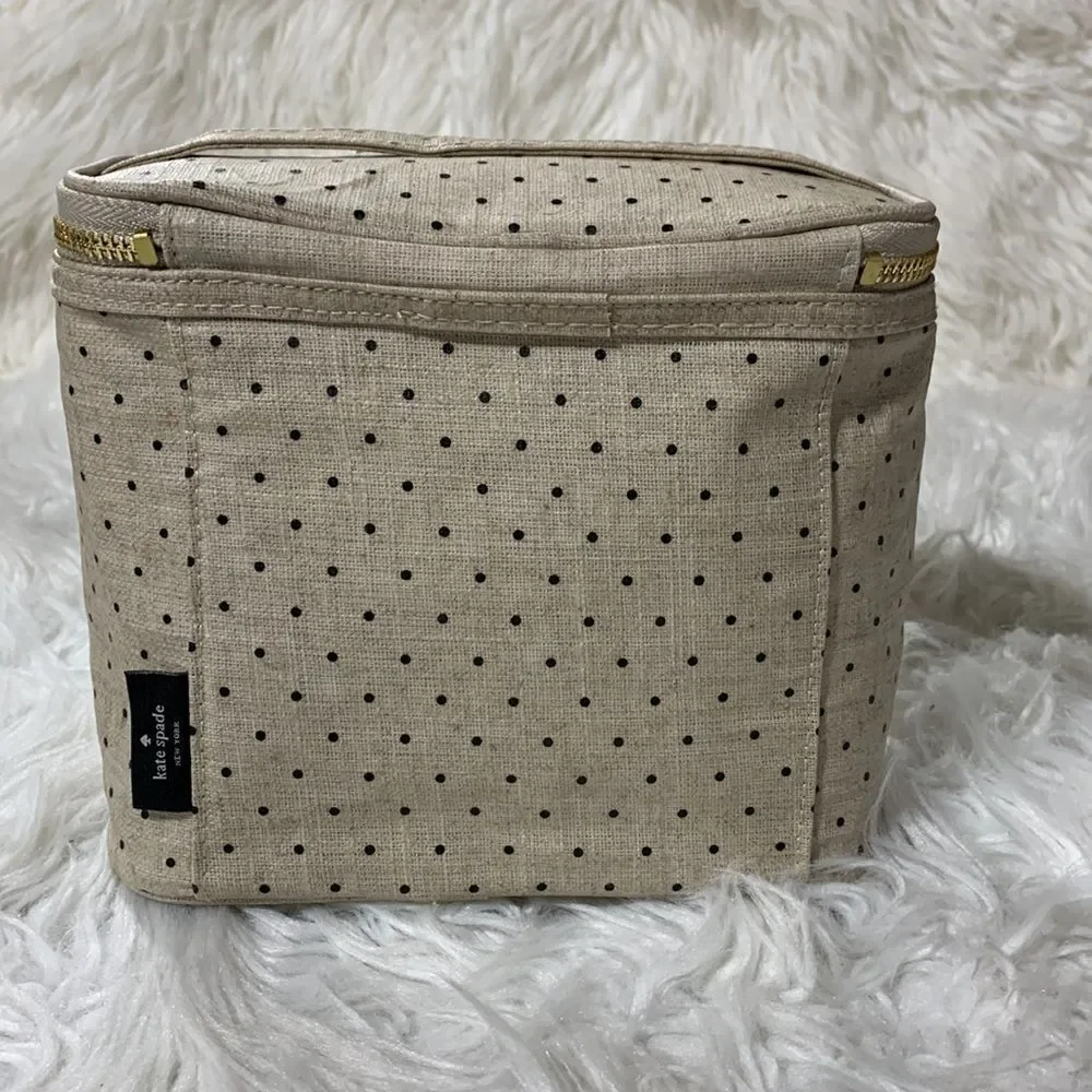KATE Spade out to lunch lunch BDG polka dot top handle zip closure women’s